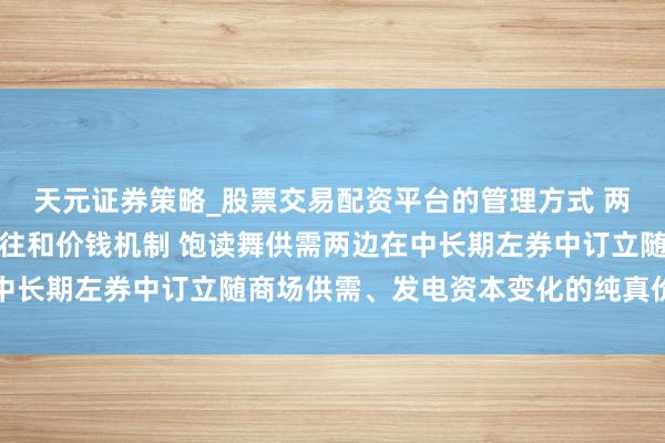 天元证券策略_股票交易配资平台的管理方式 两部门：完善电力商场来往和价钱机制 饱读舞供需两边在中长期左券中订立随商场供需、发电资本变化的纯真价钱机制